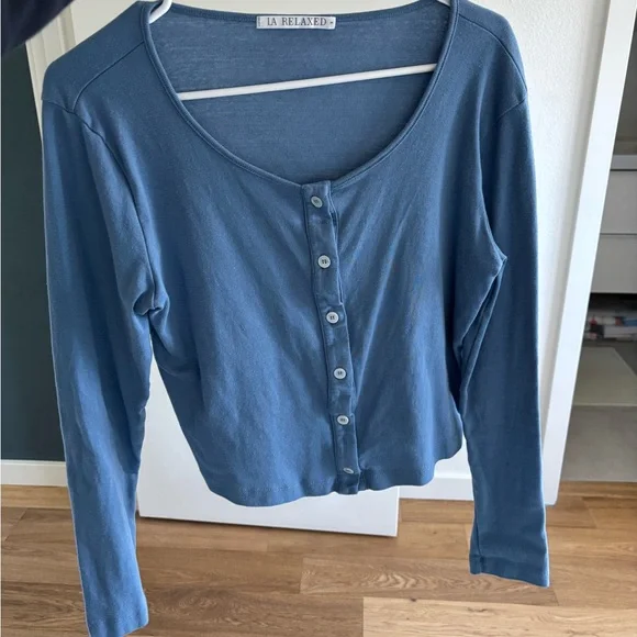 LA Relaxed Organic Rib Cardigan - Picture 1 of 1